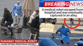 Prebunk: Videos Of Medical Robots Run Away From Reality -- AI Running In Data Center, Not Robot In City Center