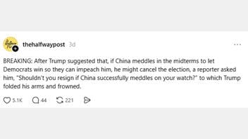 Fact Check: FAKE Story Claims Trump Folded Arms After Reporter Asked About China Election Meddling -- It Is Satire