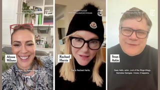 Fact Check: FAKE New York Times Videos Of Alyssa Milano, Rachael Harris, Sean Astin, Falsely Claim They Support 'All Democrats Are Criminals' 