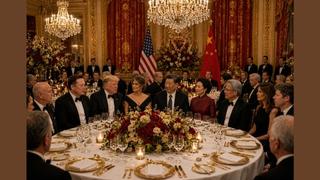 Fact Check: FAKE Photo Of Trump State Dinner With Xi, Elon Musk, Jeff Bezos At The Head Table Is Al-Generated