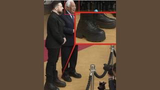 Fact Check: NO Evidence Real Photo Shows Zelenskyy Wearing Platform Shoes At European Council Event