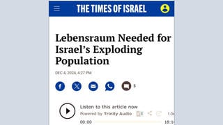 Fact Check: 'Lebensraum For Israel' Post DID Appear On Times Of Israel Blog In 2024 -- But Was Taken Down Later