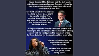 Fact Check: FALSE Rumor About Mike Johnson Moving Jasmine Crockett's Office Into Filing Room With No Windows Did NOT Come From Real News Website