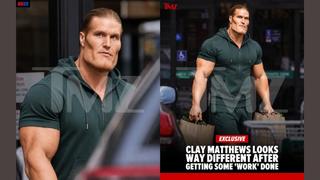 Fact Check: Photos Show Clay Matthews In Makeup And Prosthetics With Prominent Muscles And Jawline -- It Is A Caesars Sportsbook Ad Campaign