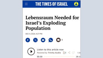 Fact Check: 'Lebensraum For Israel' Post DID Appear On Times Of Israel Blog In 2024 -- But Was Taken Down Later