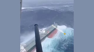 Fact Check: FAKE Video Shows A Ship Swamped By A Massive Wave -- It Is AI-Generated 
