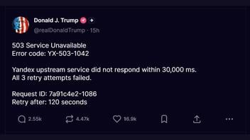 Fact Check: Trump's Truth Social Account Did NOT Post 503 'Service Unavailable' Error From Yandex -- It Appeared On A Political Humor Account