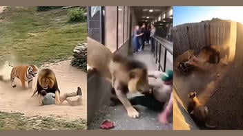 Fact Check: FAKE Animal Attack Videos Posted By Trump In Truth Social Montage -- 3 Of 5 Clips Are AI-Generated