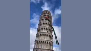 Fact Check: Video Of Palestinian Flag at Tower of Pisa Does Not Show October 2026 Italian Protests -- It's From 2023