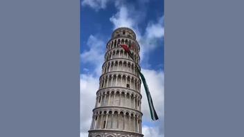 Fact Check: Video Of Palestinian Flag at Tower of Pisa Does Not Show October 2026 Italian Protests -- It's From 2023