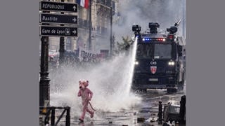 Fact Check: FAKE Images, Videos Show Pink Panther at Paris Protests