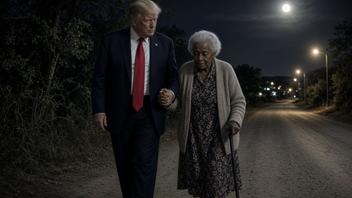 Fact Check: Trump Did NOT Walk 'Old Woman' Home After Iowa Rally -- Image Is AI-Generated