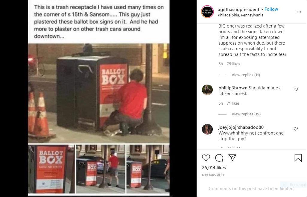 Fact Check: Trash Can Plastered With 'Ballot Box' Sign In Philadelphia ...