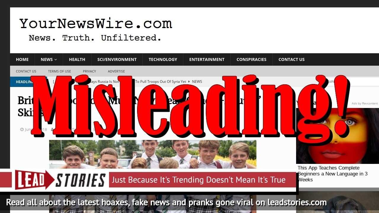 Fake News: British School Boys Must NOT Wear 'Gender-Neutral' Skirts