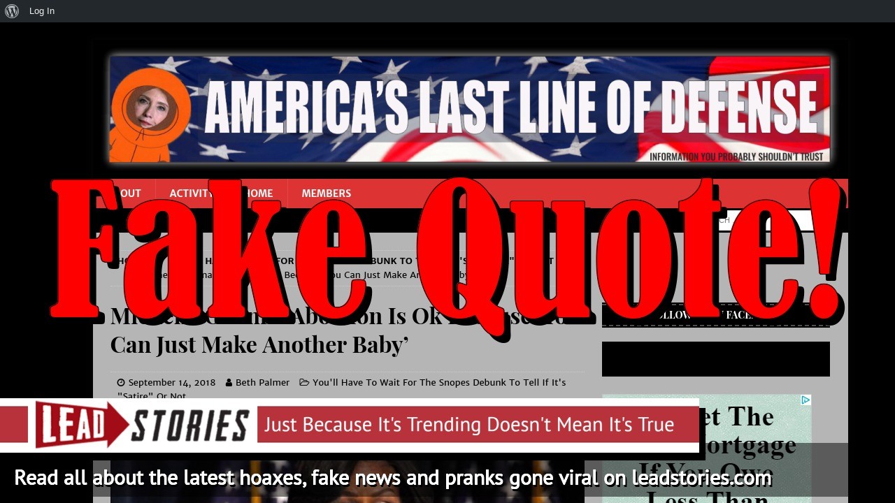 Fake News: Michelle Obama Did NOT Say Abortion Is Ok Because You Can