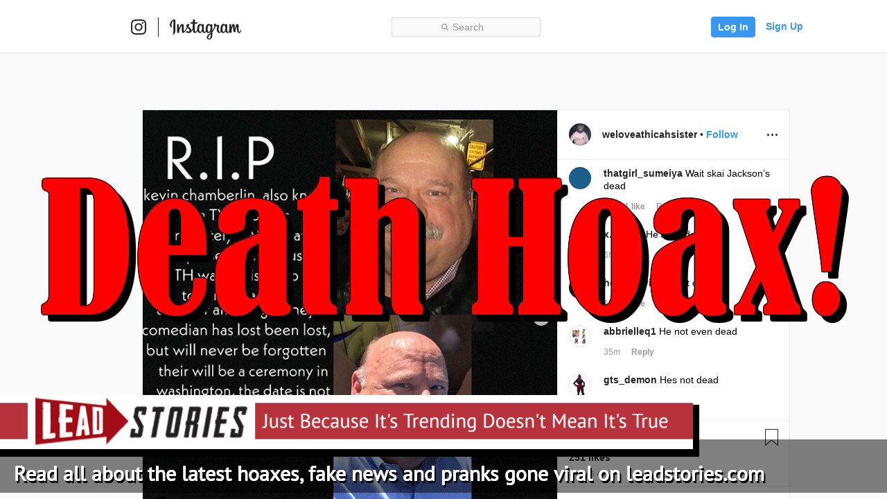Fake News: Actor Kevin Chamberlin Did NOT Pass Away Due To Cardiac Arrest | Lead Stories