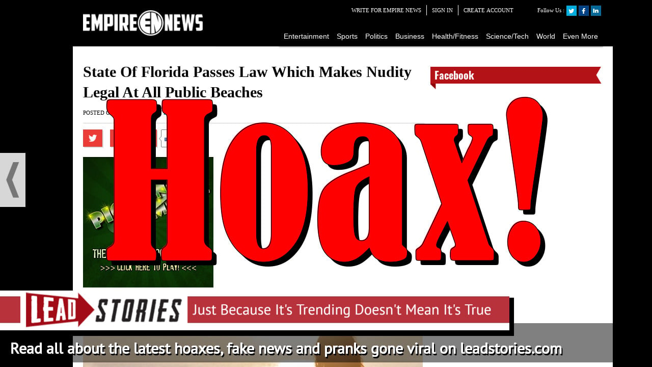 1280px x 720px - Fake News: State Of Florida Did NOT Pass Law Which Makes ...