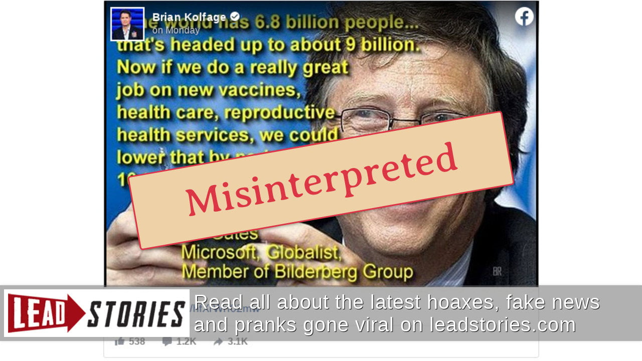 Fact Check Context of Bill Gates TED Talk Quote About Lowering