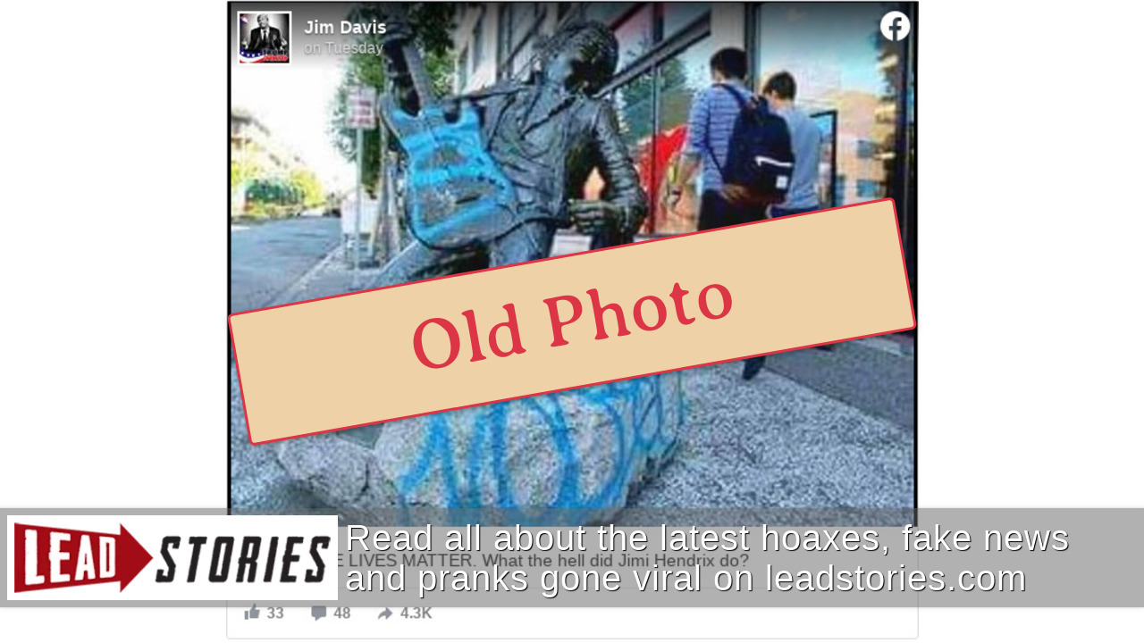 Fact Check Jimi Hendrix Statue In Seattle Was NOT Vandalized In 2020