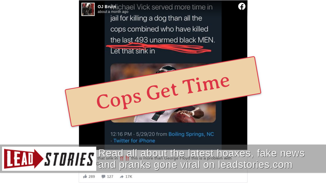 Fact Check Michael Vick Did NOT Serve More Time In Jail For Killing A