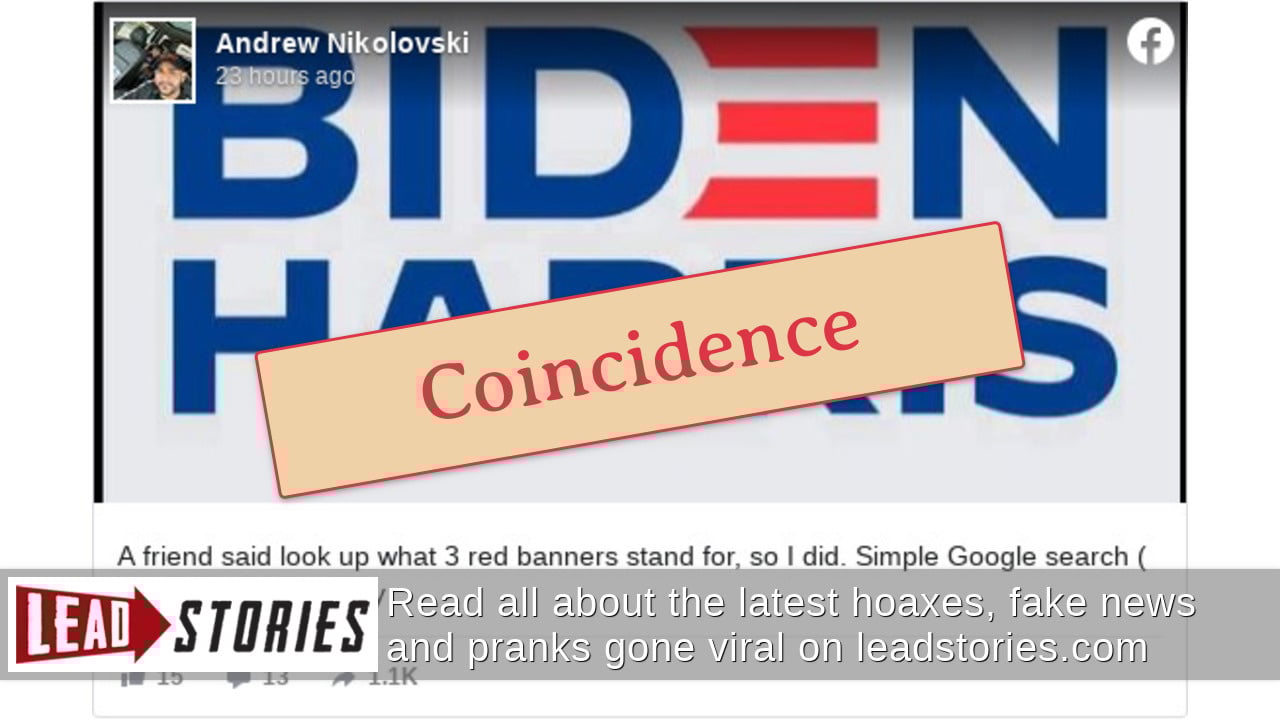 Fact Check: The Three Red Lines On Biden-Harris Campaign Logo Are NOT A Reference To Chinese