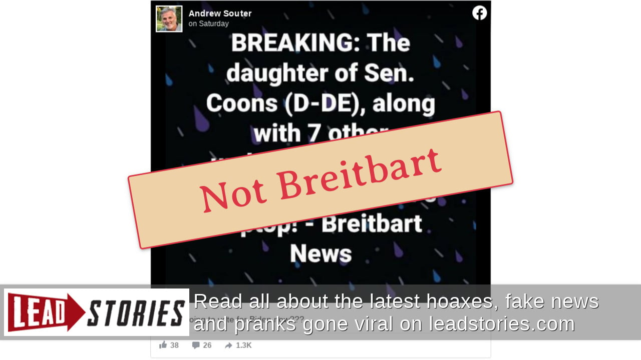 Fact Check: Breitbart Did NOT Report Daughter Of Sen. Coons And 7 Underaged Girls Were …