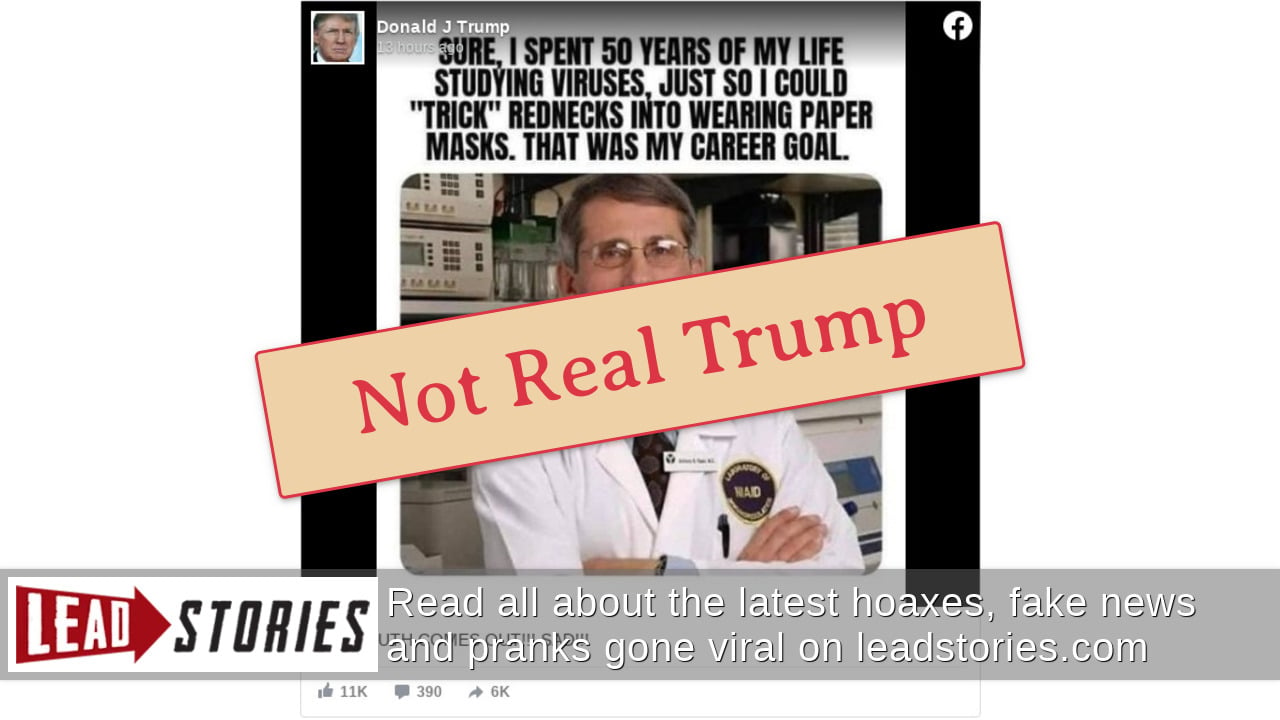 Fact Check: President Trump Did Not Post This Fauci Meme ...