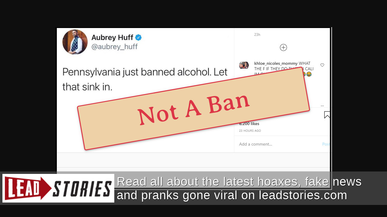 Fact Check: Pennsylvania Has NOT Banned Alcohol | Lead Stories