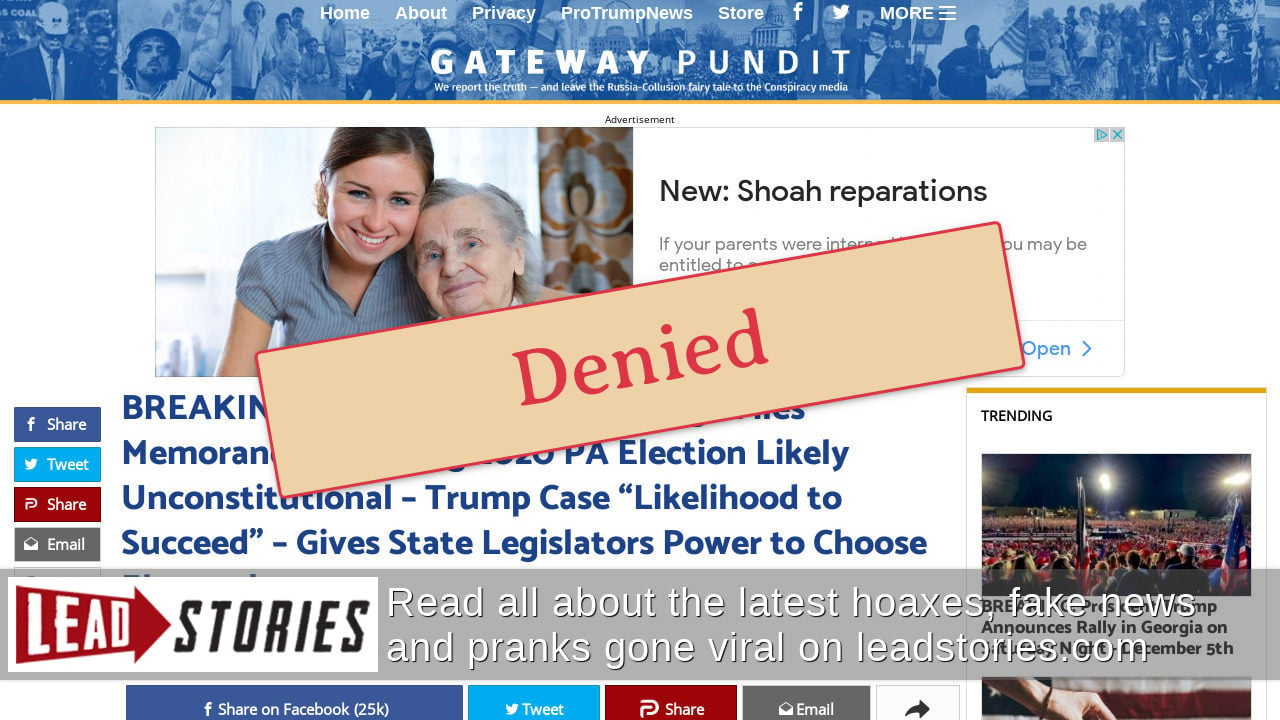 Fact Check: Judge Did NOT Give Pennsylvania Legislators Power To Choose ...