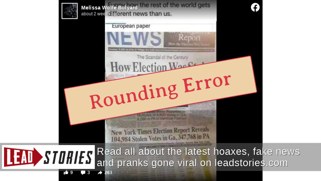 Fact Check New York Times Election Report Did NOT Reveal 104 984 Stolen Votes In Ga 347 768 In 