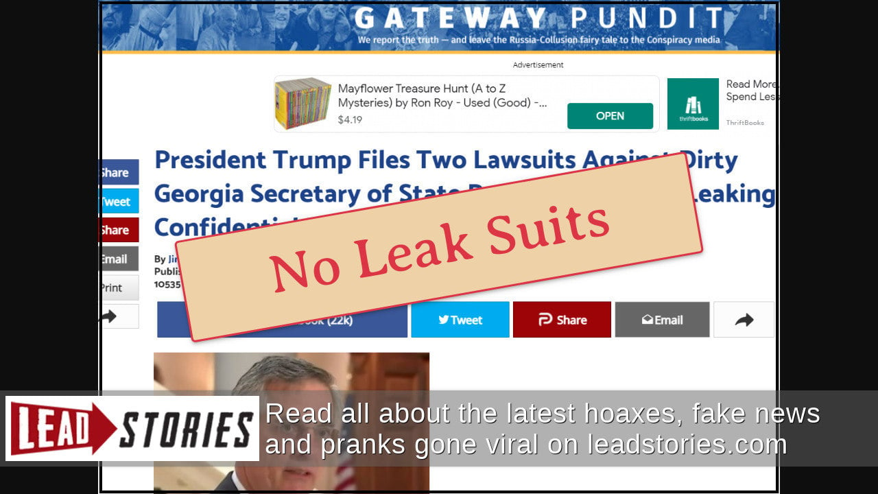 Fact Check: President Trump Did NOT File Two Lawsuits Against Georgia ...