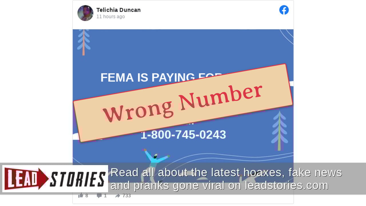 Fact Check Phone Number For FEMA To Pay For Hotel Rooms Is NOT Correct