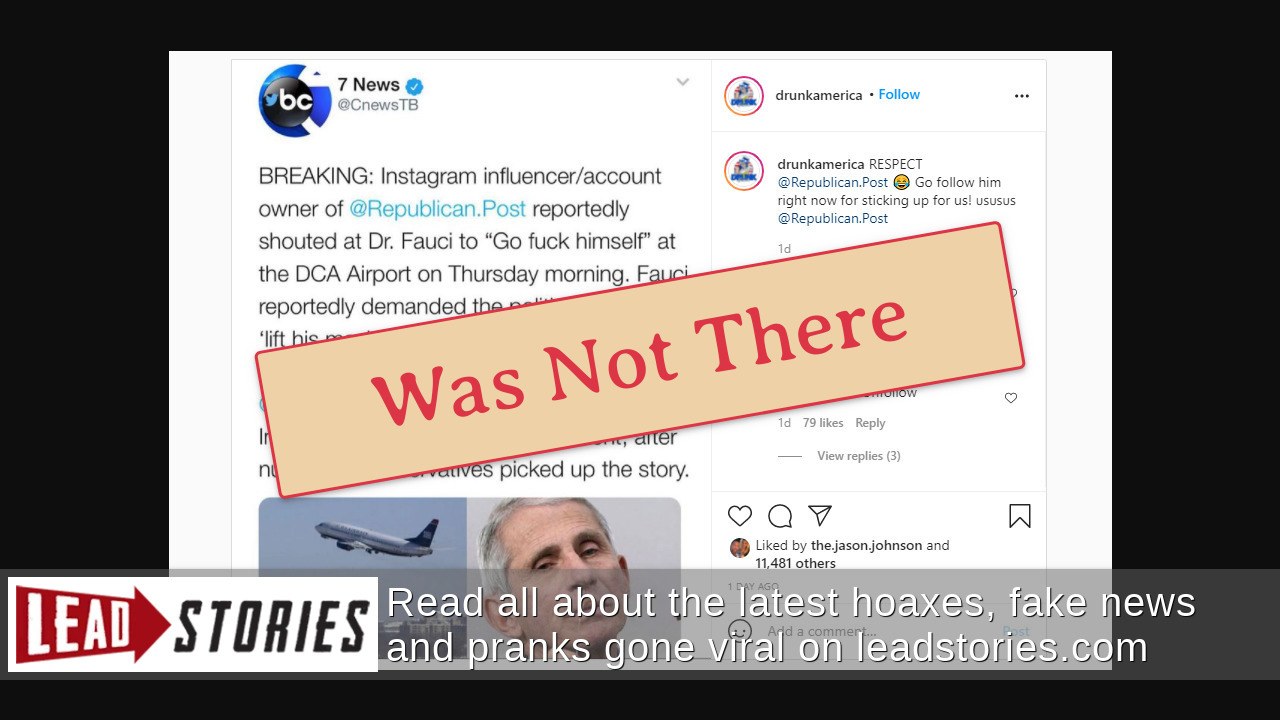 Fact Check: Dr. Fauci Was NOT Insulted By Instagram Influencer At ...