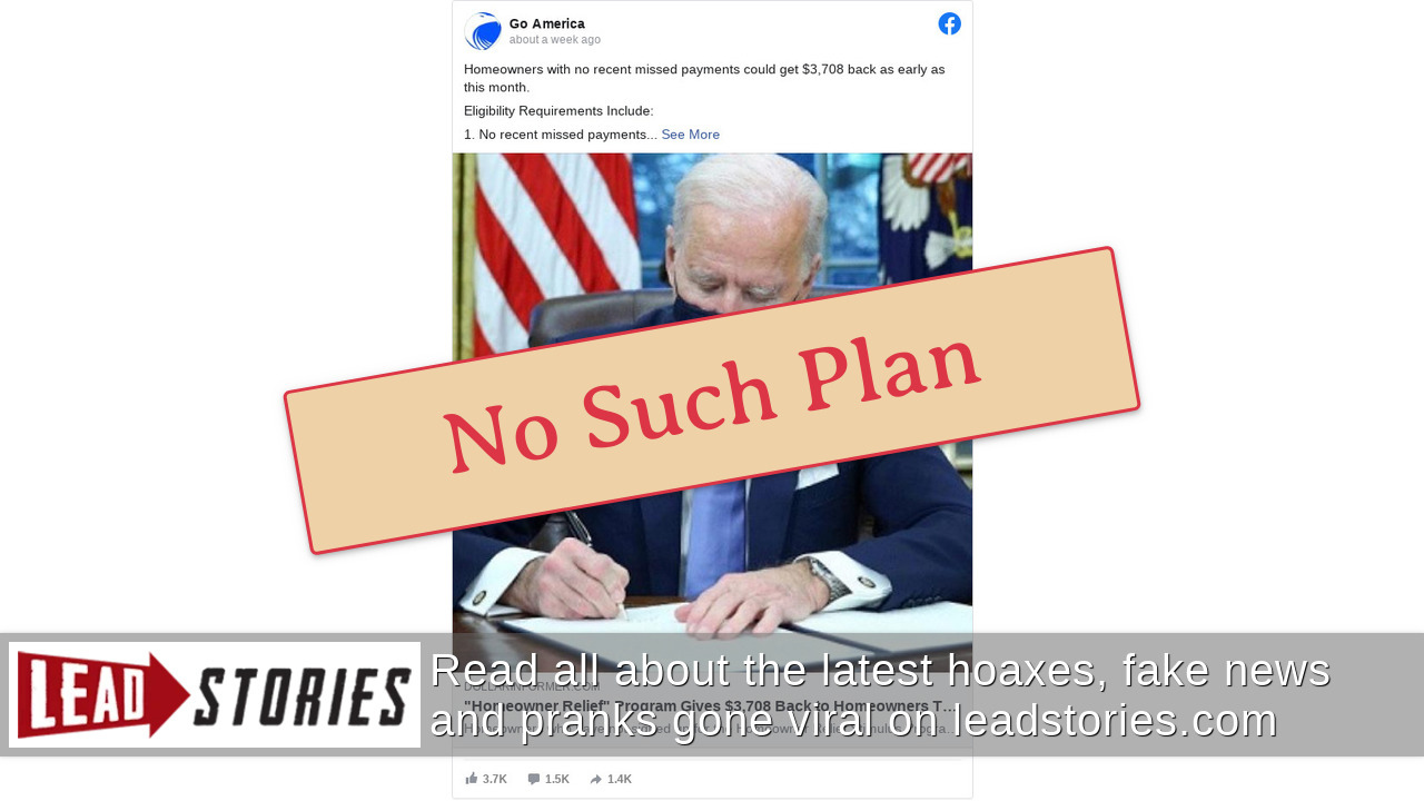 Fact Check Special 'American Homeowner Relief' Program Does NOT Give