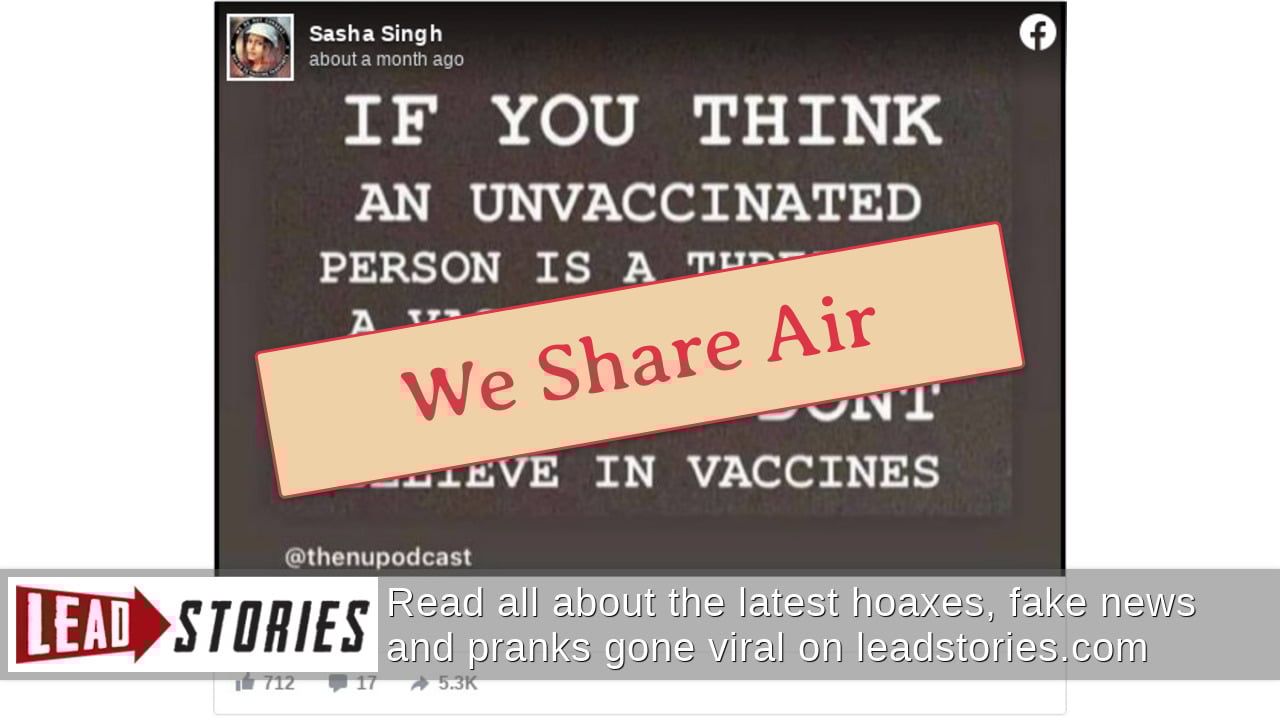 Fact Check A Vaccinated Person Is NOT Wrong To Think An Unvaccinated