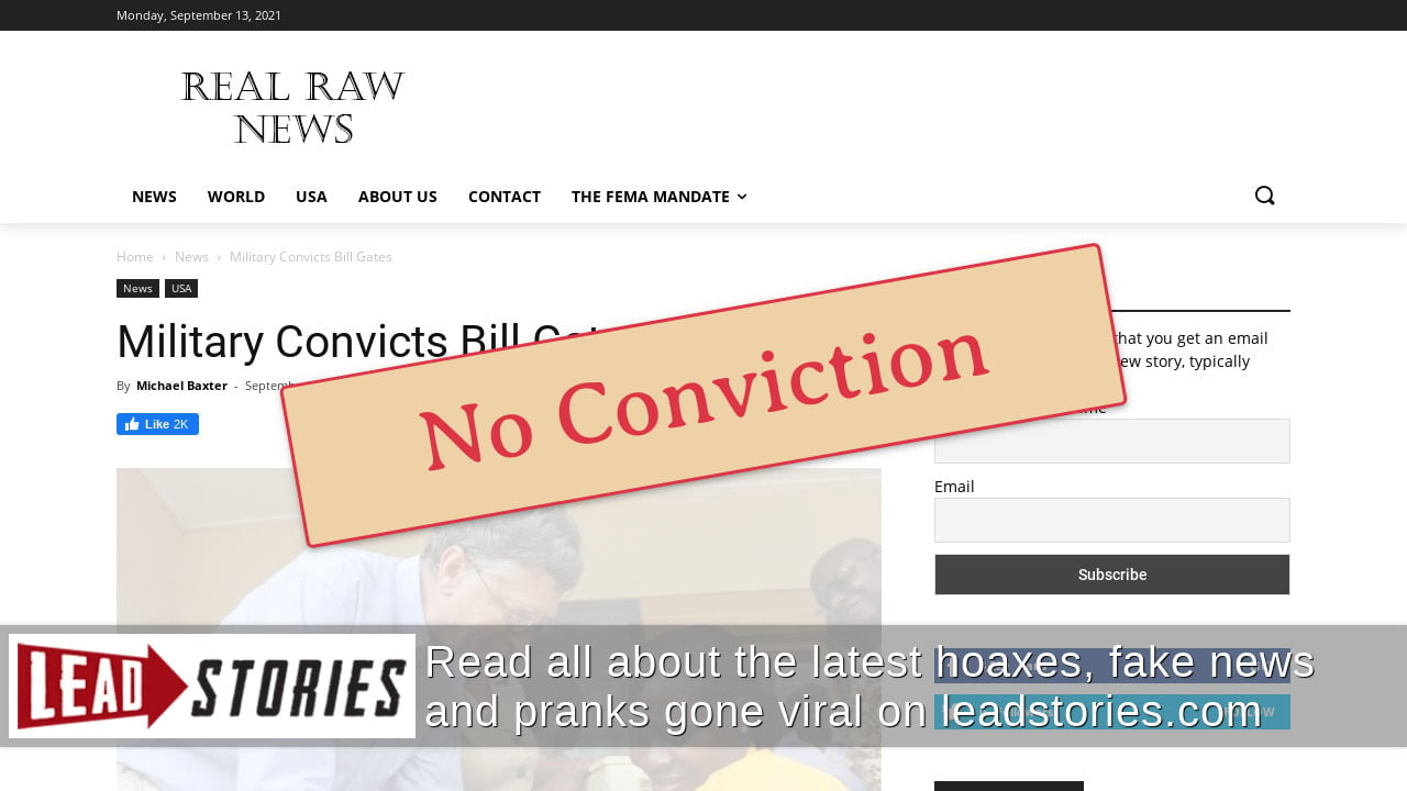 Fact Check Military Did Not Convict Bill Gates Lead Stories