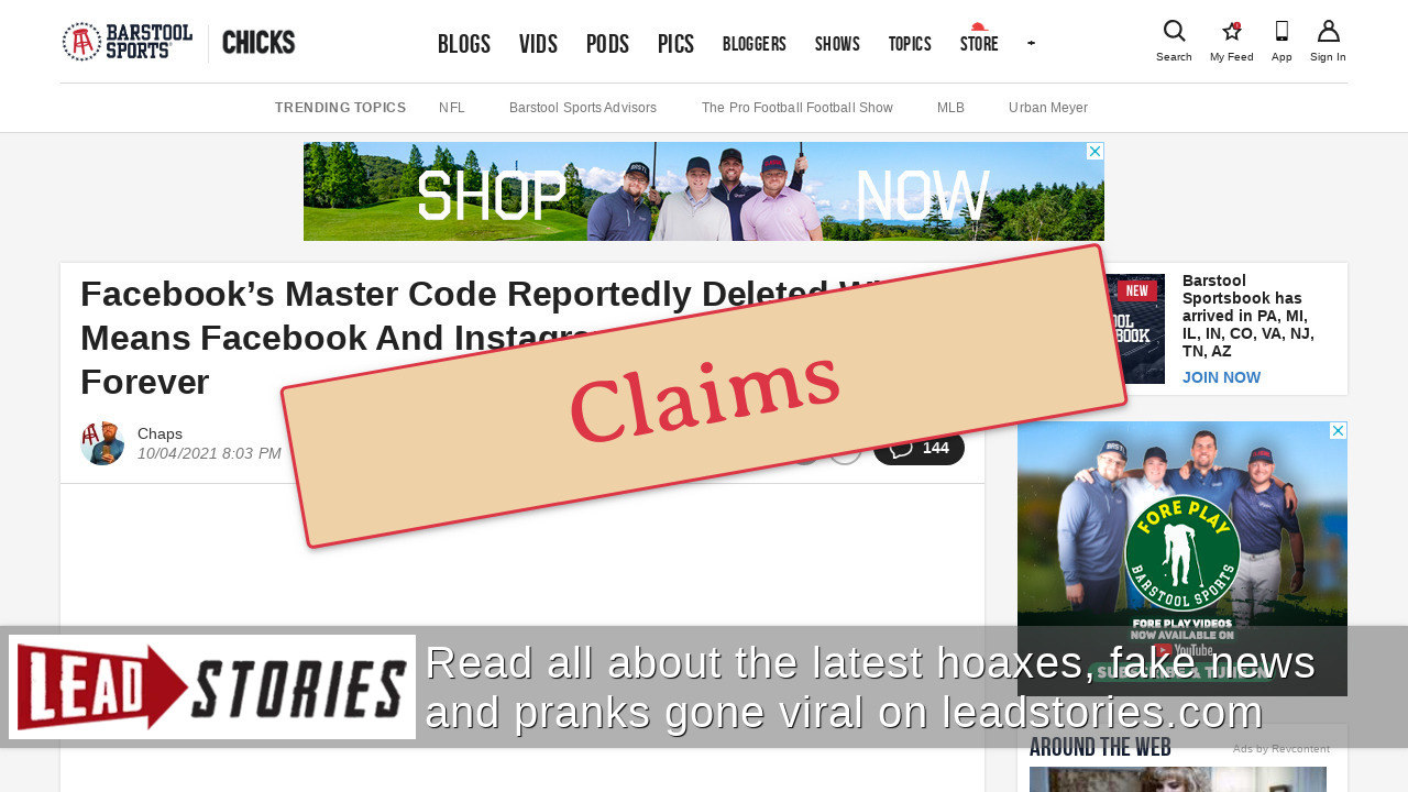Social Network Master Code Fact Check: Facebook's Master Code Was NOT Deleted, Facebook And ...