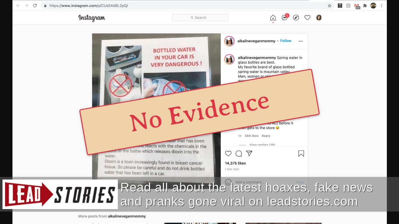 Fact Check Plastic Water Bottles Do NOT Contain Dioxin, But Breast