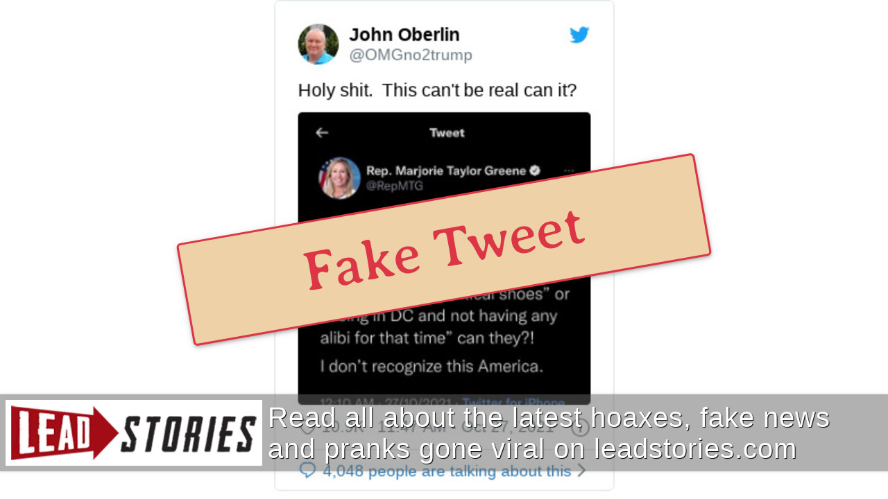 Fact Check: Rep. Marjorie Taylor Greene Did NOT Tweet About 'Flimsy