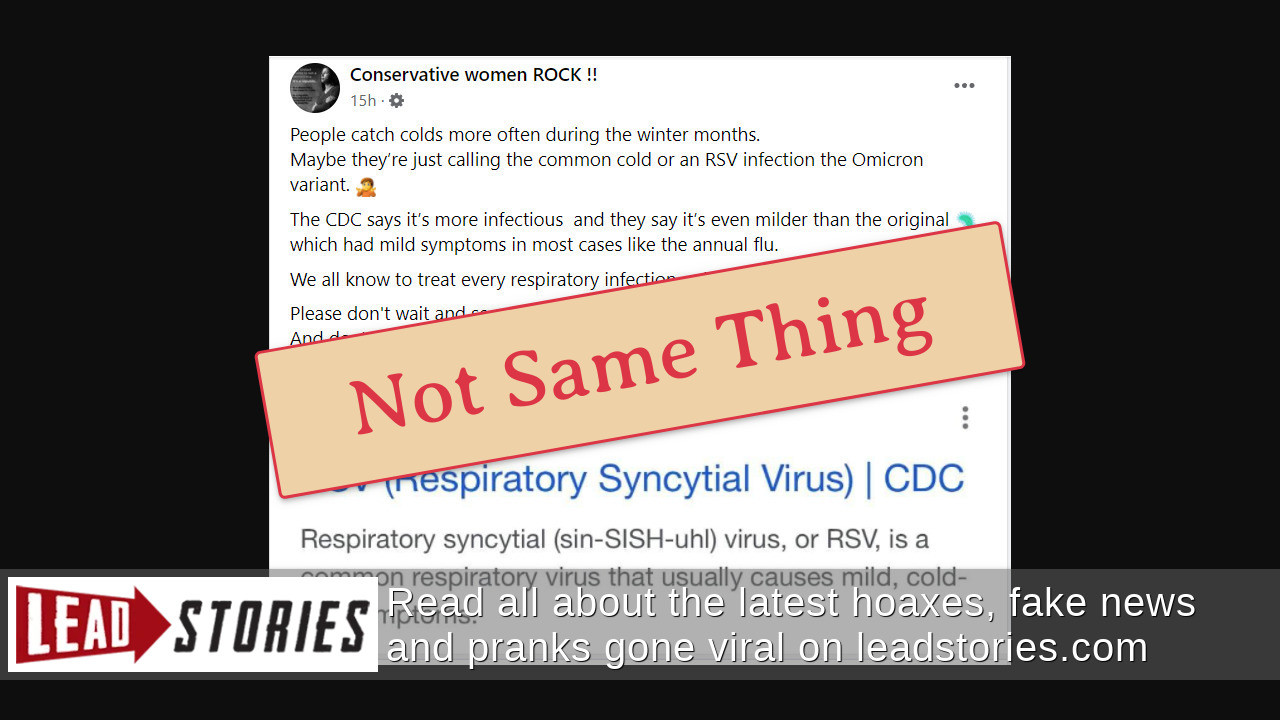 Fact Check: Omicron Variant Is NOT Just Common Cold Or RSV Infection ...