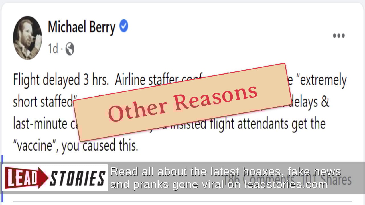 Fact Check Flight Attendant Vaccine Mandate Did NOT Lead To Staffing