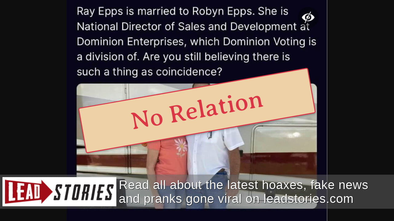 Fact Check: Ray Epps' Wife Robyn Does NOT Work For Company That's A Division Of Dominion Voting