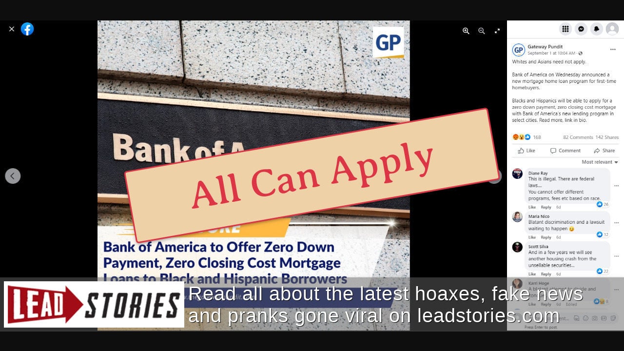Fact Check Bank Of America Mortgage Program Is NOT Only Available For