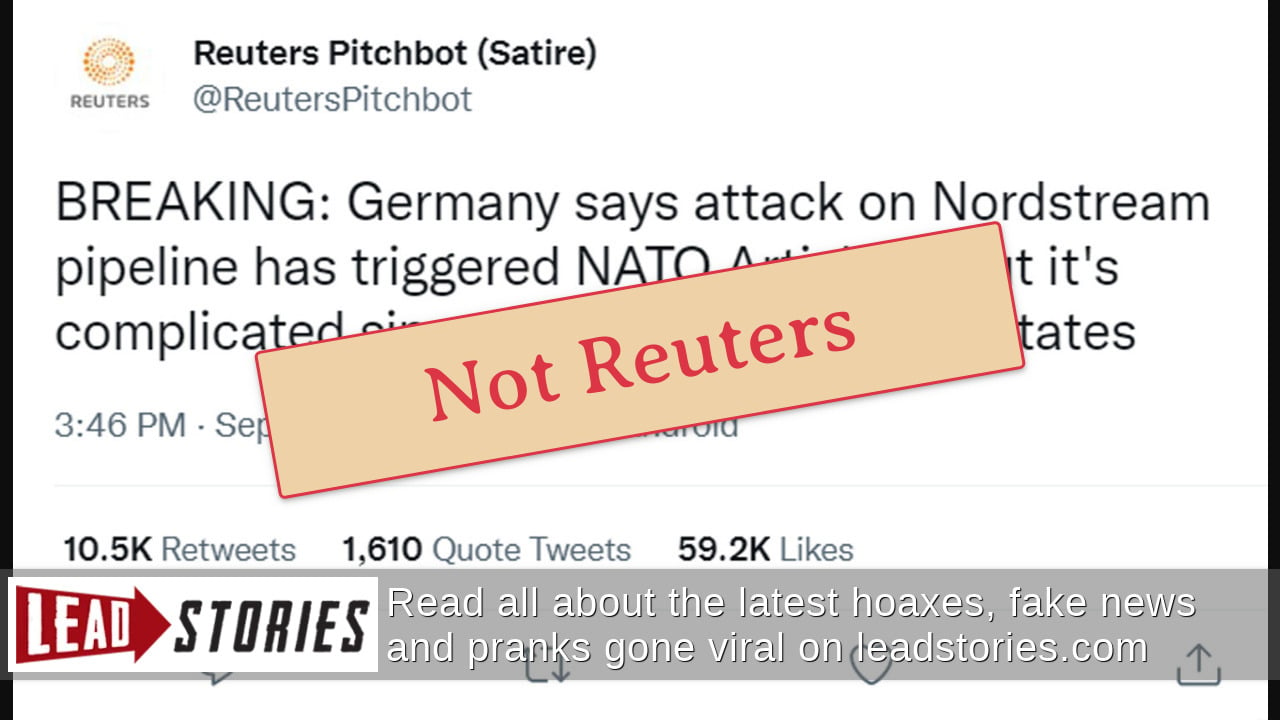 Fact Check: A Satire Account -- NOT Reuters -- Posted A Tweet Claiming ...