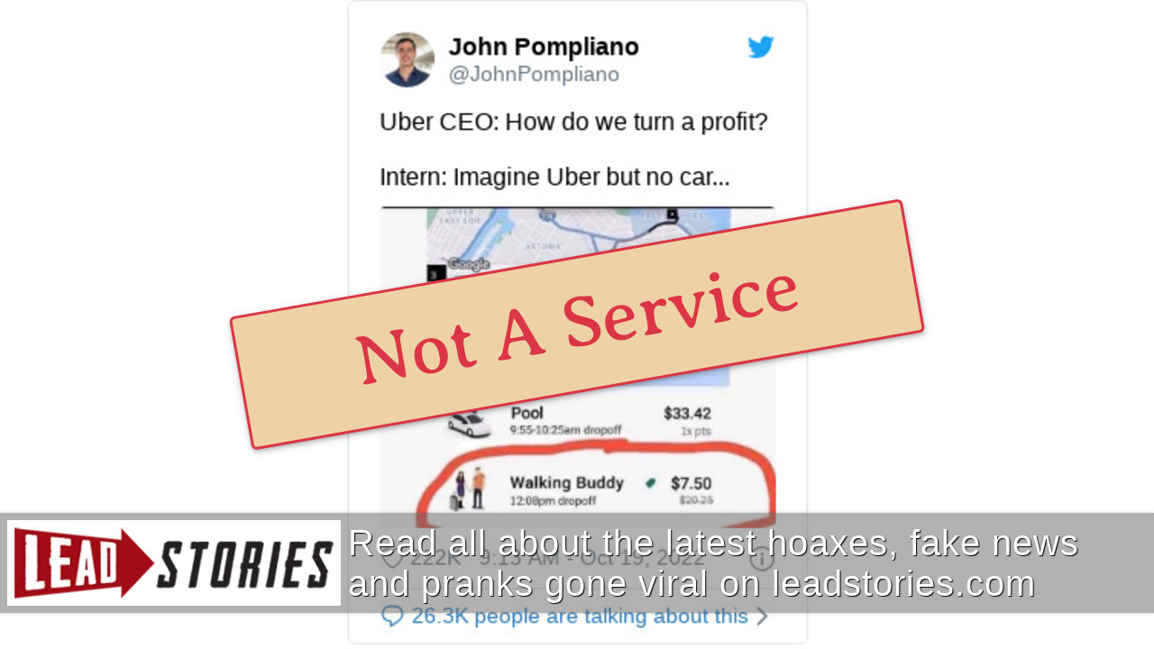 Fact Check Uber Does NOT Have A 'Walking Buddy' Service Lead Stories