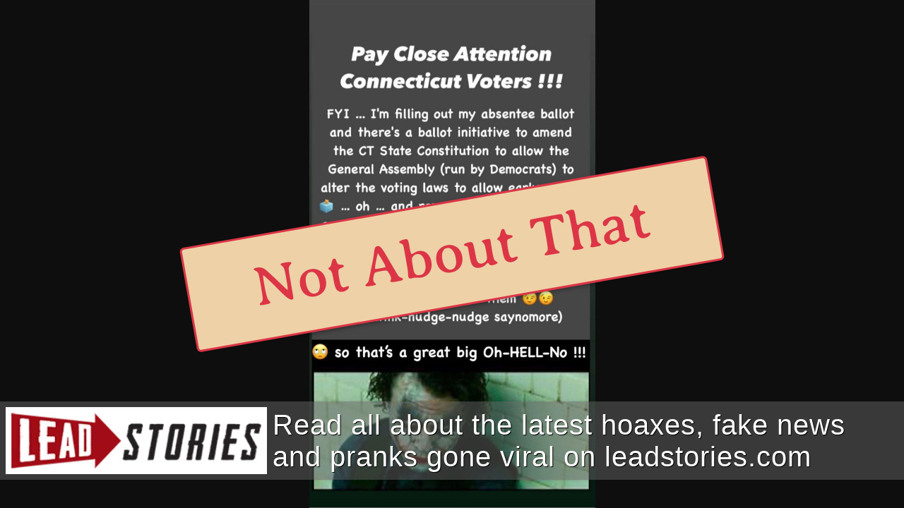 Fact Check Connecticut Ballot Initiative Is NOT About Certified Ballot