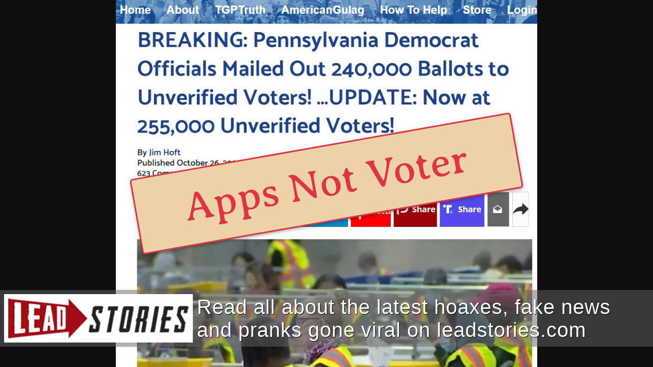 Fact Check: Democratic Officials In Pennsylvania Did NOT Mail Out ...