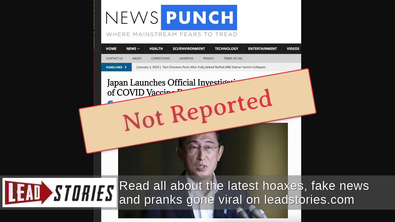Fact Check: Japan Is NOT Investigating 'Millions Of COVID Vaccine Deaths' -- No Such Death Tolls Reported, No Investigation Launched | Lead Stories