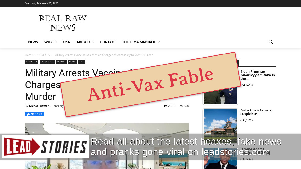 Fact Check: US Military Did NOT Arrest Vaccine Scientist For Mass ...