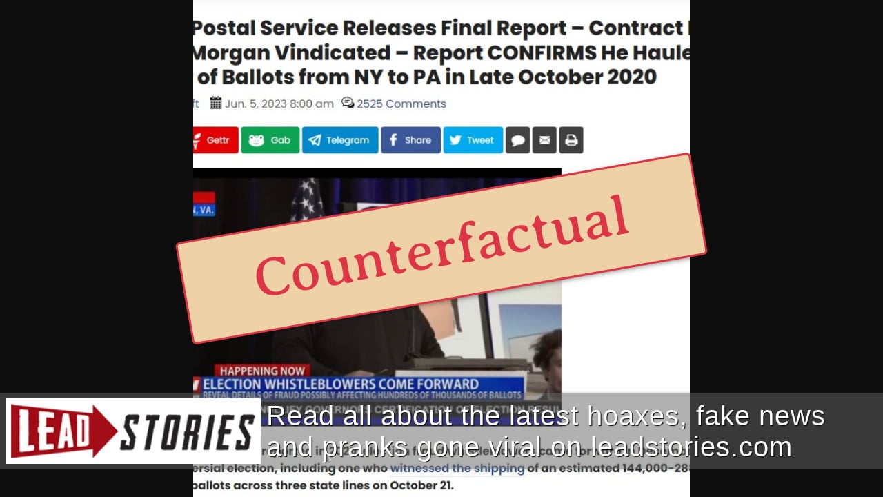 Fact Check Postal Service Report Did NOT Confirm Driver's Claims Of